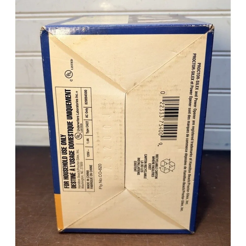 Proctor Silex Can Opener Space Saver Under Cabinet 3 In One (NewIn Box) #75400